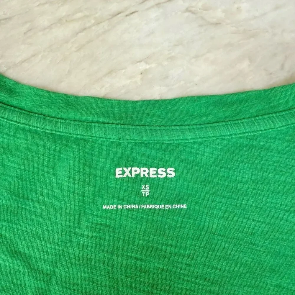 Express Women's Love Sequin St. Patrick's Day Top shirt cotton blend size XS